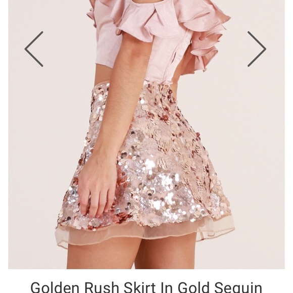 Rose gold sequin skirt - Picture 2 of 7
